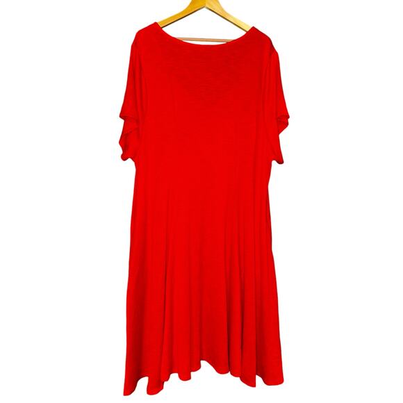 NWT Torrid Sweetheart Neckline Midi Dress Women's Size 5T Red Orange Feminine - Picture 4 of 7